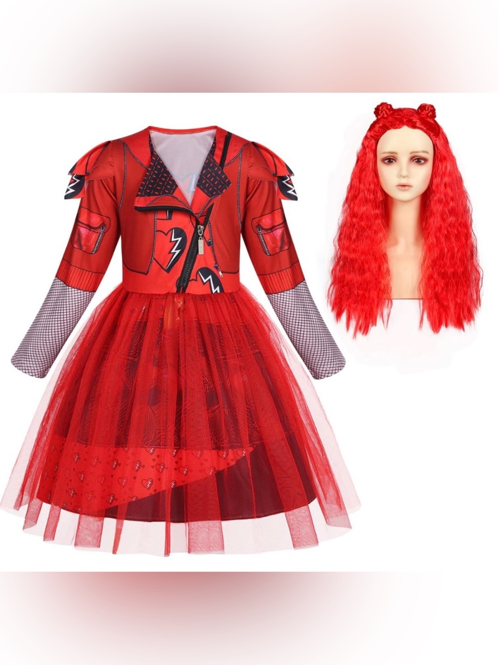 Girls Rise of Red Costume with Wig| 9-10 yrs